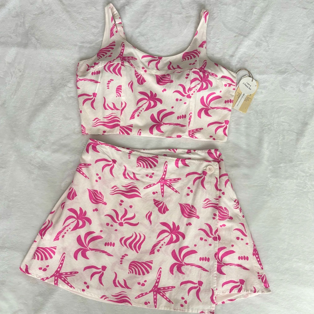 MIDNIGHT SKY Sleeveless Cropped Top and Mini Skirt 2-Piece Set--NWT--L